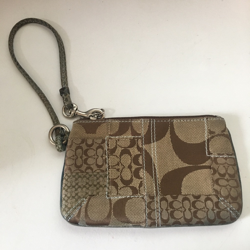 Coach Signature Patchwork Wristlet